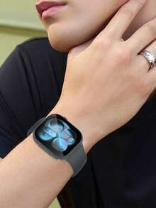 2pcs Space Gray PC + Tempered Glass Integrated Watch Case, Shock-Proof, Scratch-Resistant, Fashion Protective Cover, Compatible With Apple Watch Case 40mm/41mm/42mm/44mm/45mm/46mm/49mm, Compatible With Apple Watch Ultra/SE/11/10/9/8/7/6/5/4 Series, Comfortable Wear, Unisex, All-Round Protection - Space Grey - View 7