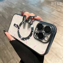 Funda magnética con lente integral y baño de oro, con diseño de lazo rosa. Compatible con carga inalámbrica magnética. Compatible con phone 16 Pro Max, 16, 15 Pro, 14, 14 Plus/14 Pro Max, 13, 13 Pro, 12 Pro, 11/11 Pro y la serie Pro. Es un excelente teléfono para amigos, cumpleaños y festividades. - Plateado - Ver 5