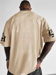 Áo thun ngắn tay nam Zrgoth kiểu dáng thường ngày, đa năng, đơn giản, in họa tiết. - Màu be - Xem 3