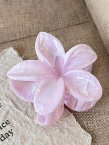 4 Stück/1 Stück Damen Rosa, Weiß, Blau Farbverlauf 7,3 cm/2,87 Zoll große leichte Kunststoff Haarspangen mit Blumenmuster, modische vielseitige hochwertige elegante einfarbige Haarkrallen, geeignet für Alltag, Lässig, Party, Pendeln, Strand, Baden, Make-up, Frisuren, elegante Haarklammer Winter Haaraccessoires Mode Haarklammer Blume