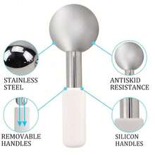 1PC Globes Cold Hot Stainless Steel Roller Skin Beauty Spa Cooling Globe Massage Ball Face Care Cryo Freeze Stick,Beauty,Skin Care Products,Spa,Self Care,Skin Care Tools,Face Care,Esthetician Supplies,Massage,Face Massage,Face Roller - 彩色 - 查看 4