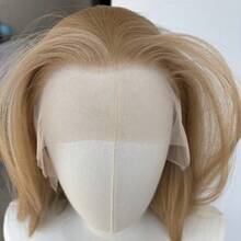13X4 Inch Large Area HD Lace Frontal Wigs Heat Resistant Synthetic Hair Long Straight Daily Wear Soft Blonde Layered - Blonde - View 1