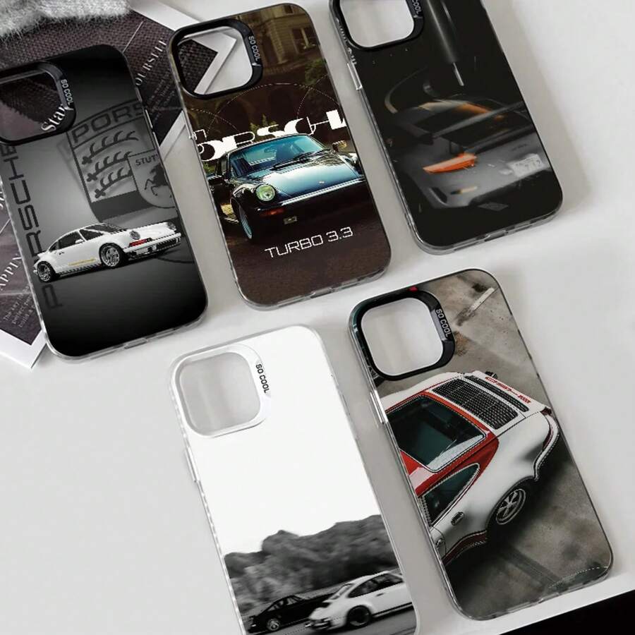 1PC 911 P- 992 GT3RS Funda para Teléfono Funda IMD color plata para 17 16 15 14 13 12 11 Pro Max Plus - z9 - Ver 1
