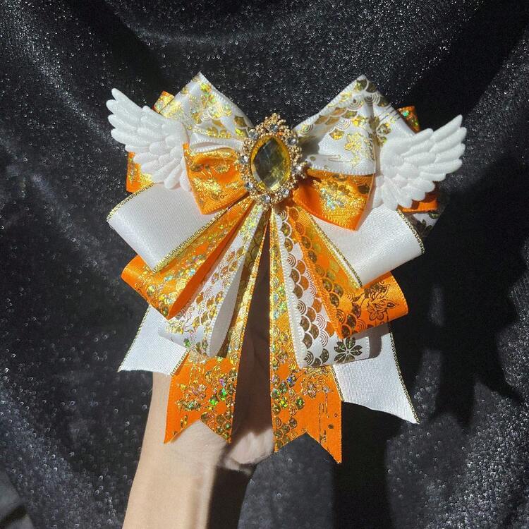 1個 かわいい装飾用リボンブローチ、ハンドメイド天使の翼DIY完成品、オタクアイドルファン応援グッズ、コスプレ衣装アクセサリー、ロリータバッグの装飾 - マルチカラー - 見る 6