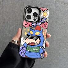 Energetic Black Phone Case With Crayon Shin-Chan Design, Compatible With Apple  Models Including 16, 11, 12, 13, 14, 15, Pro, Plus, Pro Max And Various Other Versions. - Black - View 7
