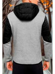 Men Zip-Up Sweatshirts - Grey - View 4