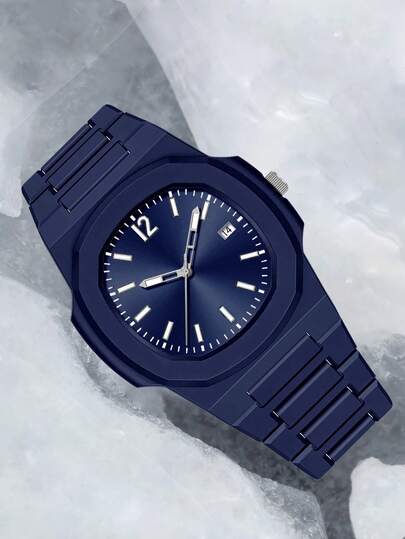  Juego de regalo TOMI Reloj de negocios minimalista de alta gama para hombres, reloj de cuarzo con correa de plástico mate con rayas, conjunto de relojes de moda para hombres adecuado para la vida diaria, regalos de vacaciones, Día del Padre, Navidad