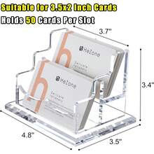 Soporte para tarjetas de visita para computadora, 2 ranuras de nivel 2, soporte de exhibición de acrílico transparente para mujeres y hombres, organiza 100 tarjetas, 1 paquete (2 ranuras-H) Adecuado para aprender, trabajar y enseñar en el aula. - 1 ranura - Ver 5