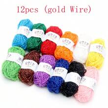 12/24/38支装涤纶纱线，针织纱线，钩编及DIY手工纱线，随机混色 - 高品质耐用斜纹布 - 黑色、白色、红色、粉色、橙色等 - 手工爱好者的理想之选，10克/1支 - 彩色 - 查看 14