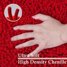 3-Piece Bathroom Rugs Set: Extra Soft, Absorbent Shaggy Rugs, Non-Slip Plush Carpet Runner With Toilet Rugs, Ideal For Bathtub And Shower, 2025  Design - Red - View 7