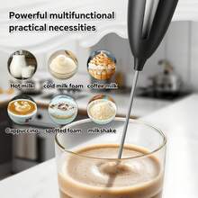 三速USB充电式电动奶泡器,配备2个可选奶泡头(奶泡器和打蛋器)| 强劲手持式饮品搅拌器,秒速打出绵密奶泡,适用于咖啡、卡布奇诺、巧克力等,304不锈钢静音便携迷你搅拌器 | 居家咖啡师的完美礼物,500mAh电池 - 多色熱賣款 - 查看 6