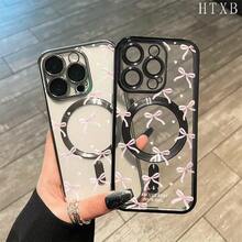Funda magnética con lente integral y baño de oro, con diseño de lazo rosa. Compatible con carga inalámbrica magnética. Compatible con phone 16 Pro Max, 16, 15 Pro, 14, 14 Plus/14 Pro Max, 13, 13 Pro, 12 Pro, 11/11 Pro y la serie Pro. Es un excelente teléfono para amigos, cumpleaños y festividades. - Plateado - Ver 9