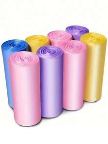 5 cuộn/100 túi rác nhỏ dùng một lần, túi rác PE di động, thích hợp cho văn phòng, nhà bếp, nhà cửa và các dịp khác, có thể gấp gọn, tiện lợi và thiết thực, tiết kiệm không gian. - Nhiều màu - Xem 3