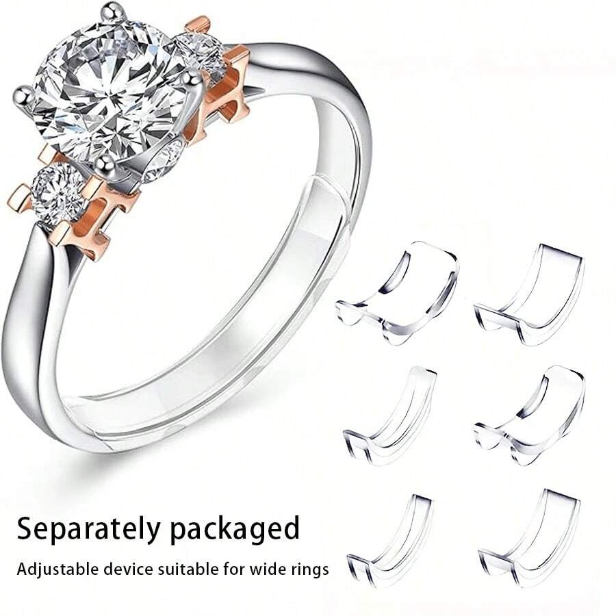 Resin Ring Adjuster, Invisible Ring Sizer Pad, Suitable For Loose Rings, Fits All Finger Sizes. Invisible Ring Sizer Adjuster, Suitable For Loose Rings - Multiple Finger Sizes Available, Comfortable And Protective. Adjustable Clear Tightener, Sizer Adjustment Tool, Jewelry Protector, Suitable For Loose Rings. Ring Adjuster Fits Any Ring, Multiple Sizes Available. Women's Ring Adjuster. - Multicolor - View 1