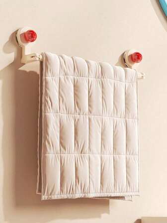 1PC Bathroom Dopamine Towel Bar With Suction Cup Adjustable Length No Drilling Wall Mounted Towel Rack 180 Degree Rotation Space Saving Strong Suction Cup Multi Functional Storage For Bathroom Toilet