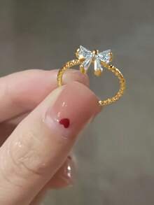 1 pieza Anillo ajustable con lazo lindo, anillo vegano liso minimalista, anillo de moda, anillo personalizado con estrella de mar bohemio