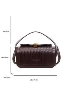 女士时尚梯形手提包，优雅简约设计，多功能肩背/顶部提手，大容量 - 咖啡 - 查看 9