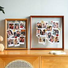 1个木质双面相框 - 可放置于桌面或悬挂于墙面，配有亚克力面板，适合放置照片和植物标本 - 天然木材和胡桃木贴面，简约装饰 - 节日礼物、毕业纪念品、书架装饰、秋季家居点缀、送给她的生日礼物 - 彩色 - 查看 10