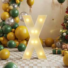 28.74 英寸 LED 发光字母 A-Z - 易于组装，电池供电，是生日、求婚、婚礼、活动的理想之选 - 暖光