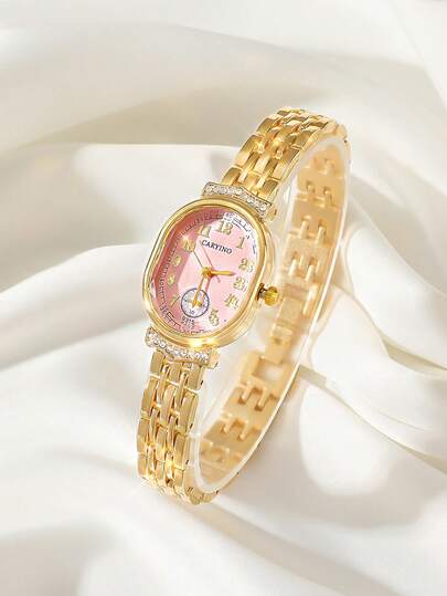 A Gorgeous And Elegant Women's Watch With Gold And Silver Colors, Unique And Exquisite Design, A Fashion Accessory, Suitable For Everyday, Back To School Season, Holiday Gift