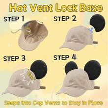 磁性米老鼠耳朵帽子夹，可拆卸磁性迷你耳朵帽饰，棒球帽专用可替换米老鼠耳朵夹，夹式帽子配件，磁性米老鼠耳朵帽饰，适用于棒球帽、卡车帽、连帽衫，可拆卸耳夹，帽子装饰配件，适合家庭在主题公园、派对、万圣节、角色扮演服装、角色扮演配件、角色扮演道具、圣诞节礼物、情人节礼物 - 彩色 - 查看 6