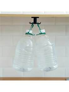 必备旋转挂钩，1 件套橱柜下翻转挂钩，斋月圣诞节烹饪终极收纳神器，免钻孔，轻松安装 - 彩色 - 查看 10