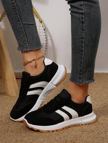 Women's Casual Walking Sneakers, Thick Sole, Lightweight & Comfortable Retro Style Fitness Shoes