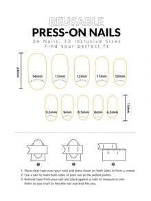 Upgrade Your Look,24Pcs Short Oval Full Coverage Removable Glossy Cat's Eye False Nails For Women,Christmas Red Ribbon Bow Pattern Design Nail Art,Minimalist, Romantic, Elegant, And Fashionable Style - White - View 5