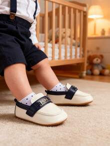 婴儿鞋 男童女童 婴儿运动鞋 非橡胶底 幼儿婴儿床 学步鞋 - 藍白色 - 查看 11