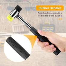 2-Sided Soft Mallet - Leather DIY Tool, Red Rubber Mallet, Black Plastic Coated Handle And Dual Head Rubber Mallet, Suitable For 25mm Handheld Projects