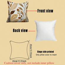 4 piezas de Fundas de almohada de estilo tradicional de poliéster, con estampados florales y bohemios de plantas, impresión de un solo lado, con cremallera, lavables a máquina, fundas de almohada para decoración del hogar