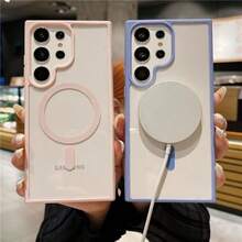 Compatible para Samsung S25 S24 S23 S22/iPhone17Pro max 16 15 14 13 12 11 Pro Max modelo caso, simple alta moda magnética caso del teléfono. - Rosa - Ver 6