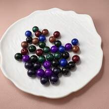 42pcs/Pack 10mm Diameter Beads With Hole, Imitation Natural Stone Gold Sand Stone, Shiny Glass Beads, DIY Jewelry Making, Craft Supplies - Multicolor - View 17