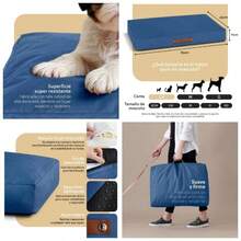 Cama Antiestrs de Foam para Perro y Gato, Colchoneta para Mascota Lavable Azul, Mediano - Chico + Azul - Ver 1