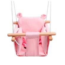 Baby Swing With Padded Backrest, Fabric Hammock Style - Pink - View 8