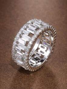 1pc Luxe Elegant Engagement Ring,Chic Gift For Men And Women,Anniversary Birthday Wedding Jewelry(No Box)