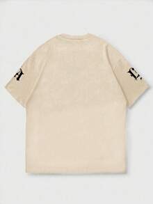 Áo thun ngắn tay nam Zrgoth kiểu dáng thường ngày, đa năng, đơn giản, in họa tiết. - Màu be - Xem 6