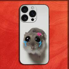 Handyhülle für iPhone 16,15,14,13,12,11,Pro,XS,Max,XR,Plus,E,Mini Schwarz Süß Lustig Hamster Maus Stoßfeste Hülle