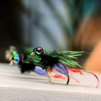 5 件套飞蝇钓鱼套装（带盒子）可快速吸引鱼群，逼真的响尾蛇鱼饵，适合户外钓鱼爱好者