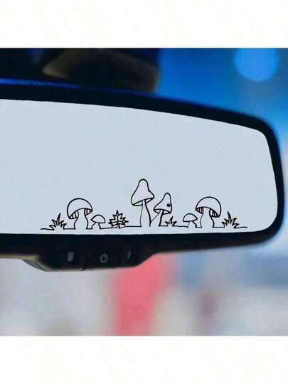 Cute Mushroom Vinyl Sticker - Suitable Car Rearview Mirror And Indoor/Outdoor Use