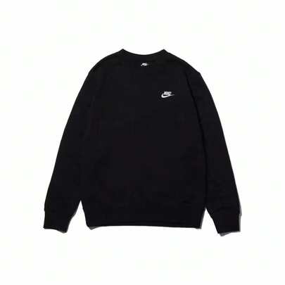  Nike Sportswear Logo Crew Neck Casual Sweatshirt, Spring, Men, Black