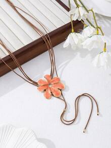 1 件多巴胺彩色花朵吊坠项链，适合女性日常佩戴或送礼 - 花朵吊墜 - 查看 6