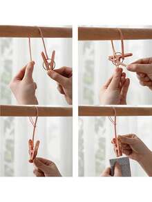 Windproof Multi-Purpose Drying Clips With Rope Handles - Plastic Clothespins For Hanging Towels, Socks, And Laundry - Ideal For Home And Travel Use, Travel Laundry Solution,Durable Plastic, Laundry Accessories,Bathroom & Use ﻿ - Multicolor - View 8