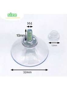 Jindizi Ventosas de Vidrio de PVC de 3 con Rosca,Ventosas de Plástico,Mueble Escritorio Transparente Anticolisión Ventosas Colgadores,Clavos Adhesivos Uñas Autoad Colgar,Gancho Autoadhesivo (10) - 10 - Ver 4