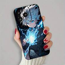 Fundas para Teléfono Móvil de Anime Boy Negro, Creativas, Resistentes a Manchas y con Protección Integral para Lente Antigolpes, Duraderas, Accesorios de Teléfono de la Serie Clásica para iPhone11/12/13/14/15/16/Pro Max o Plus, Regalo de Funda - Color mezclado 1 - Ver 8