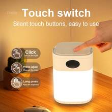 Schlafzimmer LED Nachtlicht, Augenschutz 3-Stufen einstellbare Fernbedienung, USB Aufladung Touch Schalter mit Zeitanzeige, Nachttischlampe, Leselampe für Studentenwohnheim, Outdoor Camping und Angeln Lampe