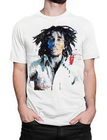 Bob Marley T-Shirt, 's 's Sizes (BOB-08100).Jpg - White - View 1