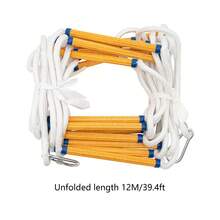 YUNRUX Rope Ladder, Rescue Ladder, 12 M Fire Ladder, Safety Ladder With Carabiners