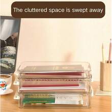 Organizador De Almacenamiento De Archivos De Plstico Transparente Caja De Almacenamiento De Documentos Contenedor Almacenamiento Ligero Impermeable Papel Fotogrfico Caja Portatil - predeterminado - Ver 8