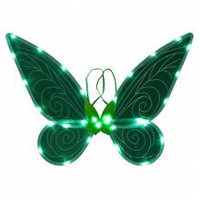 Luminous Butterfly Wings, Angel Wings, Fairy Wings, Halloween Costumes, Colorful Birthday Parties Favored - 綠色 - 查看 3